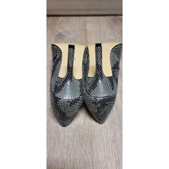 Worthington Leather Black & Gray Snake Skin Print Heels‎  - Size 7M - Picture 7 of 12